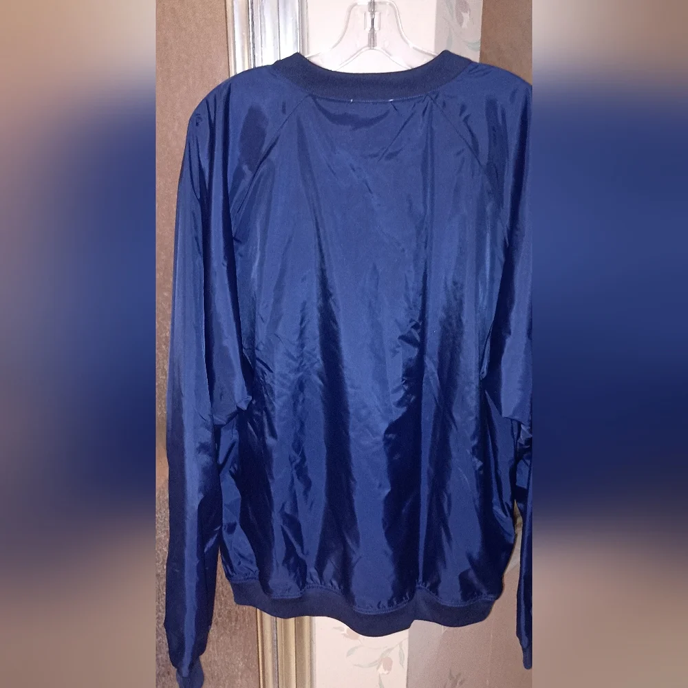 Adidas Blue Windbreaker Pullover V-neck Jacket Large